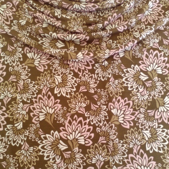 Floral Paisley Cowl Neck 3/4 Sleeve Draped Blouse IN Studios Stretchy 1X Pretty - Picture 7 of 7